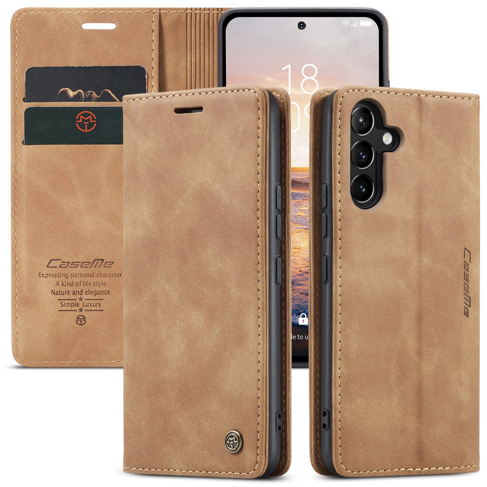 CASEME 013 Series Phone Case for Samsung Galaxy A54 5G PU Leather Case Wallet Stand Shockproof Cover CASEME 013 Series Phone Case for Samsung Galaxy A54 5G PU Leather Case Wallet Stand Shockproof Cover